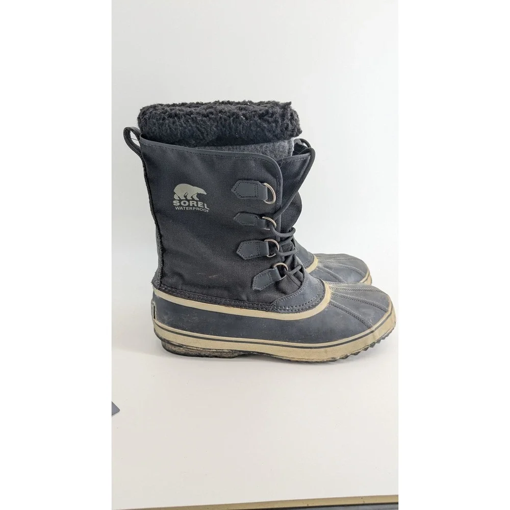 Sorel 1964 Pac Nylon Waterproof Winter Boots Mens 13 Black NM1440-011